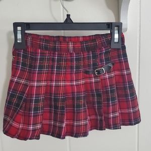 3T black/red plaid skirt